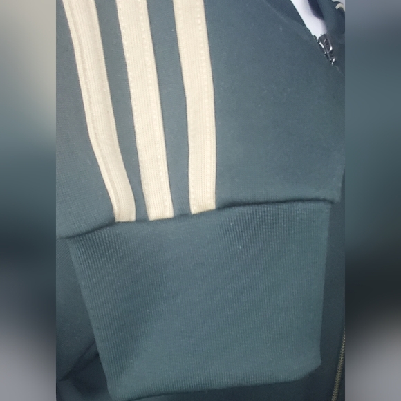 Adidas - Size XL- Jacket Classic-The brand With The 3 Stripes - Dark Green&beige - Picture 9 of 13